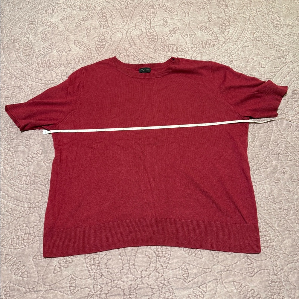 Ann Taylor Factory Deep Red Short Sleeve Sweater - Picture 5 of 11